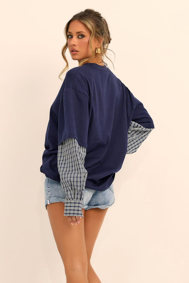 Off-Duty Muse Jersey Tee Shirt - Navy