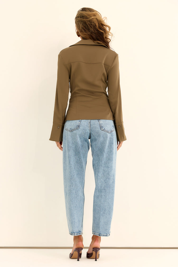 Muse Form Shirt Top - Olive