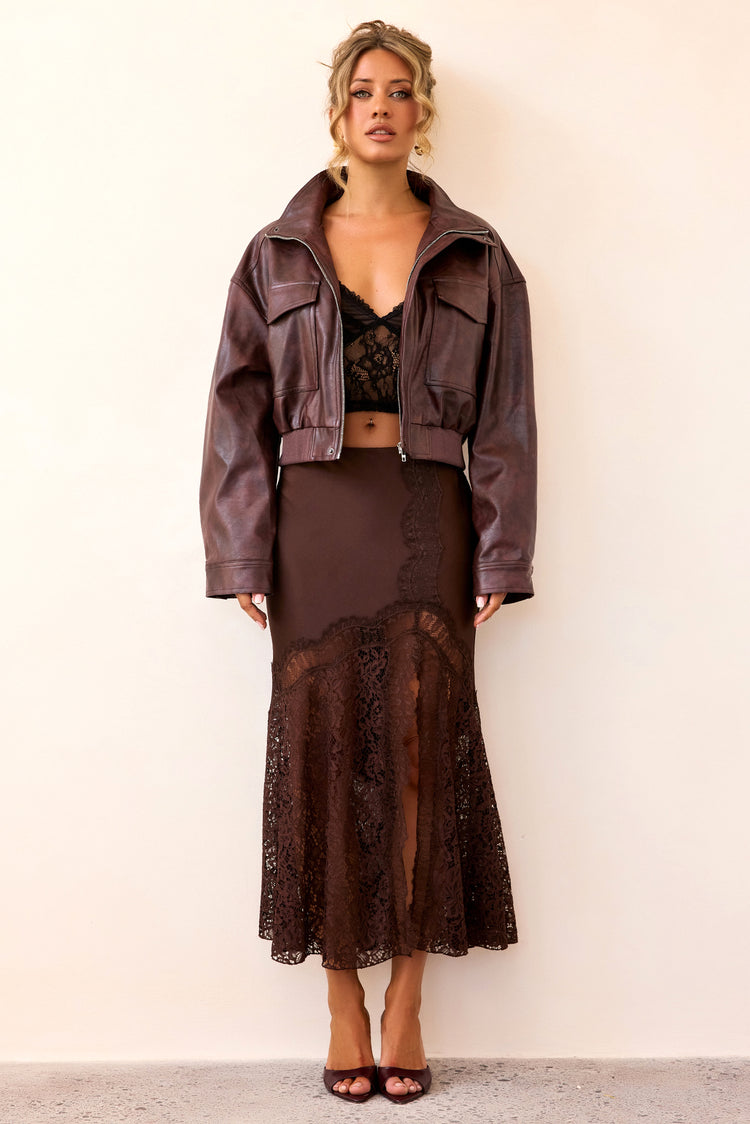 Midnight Form Vegan Leather Jacket - Wine-OUTERWEARS