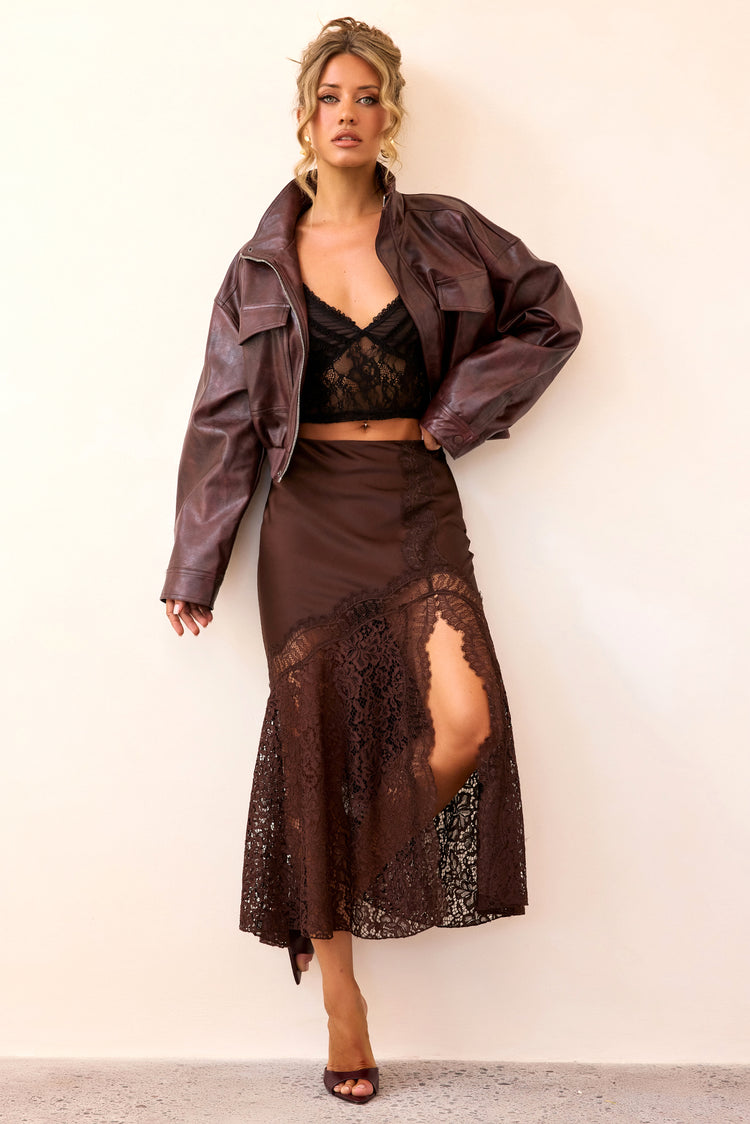 Midnight Form Vegan Leather Jacket - Wine-OUTERWEARS