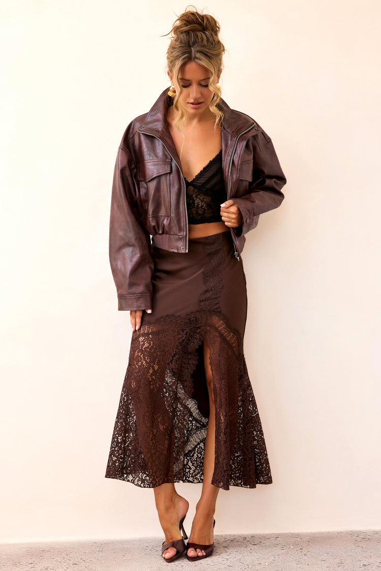 Midnight Form Vegan Leather Jacket - Wine-OUTERWEARS