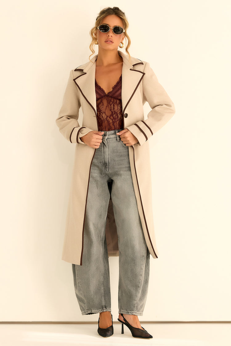 The Kensington Woven Coat - Oat