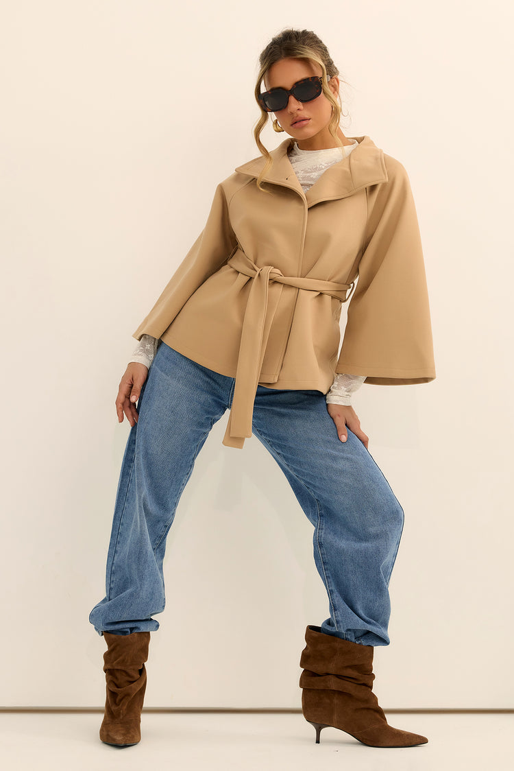 Elysian Wrap Jacket - Camel