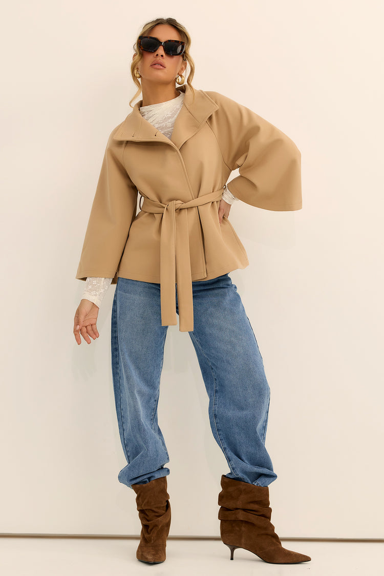 Elysian Wrap Jacket - Camel