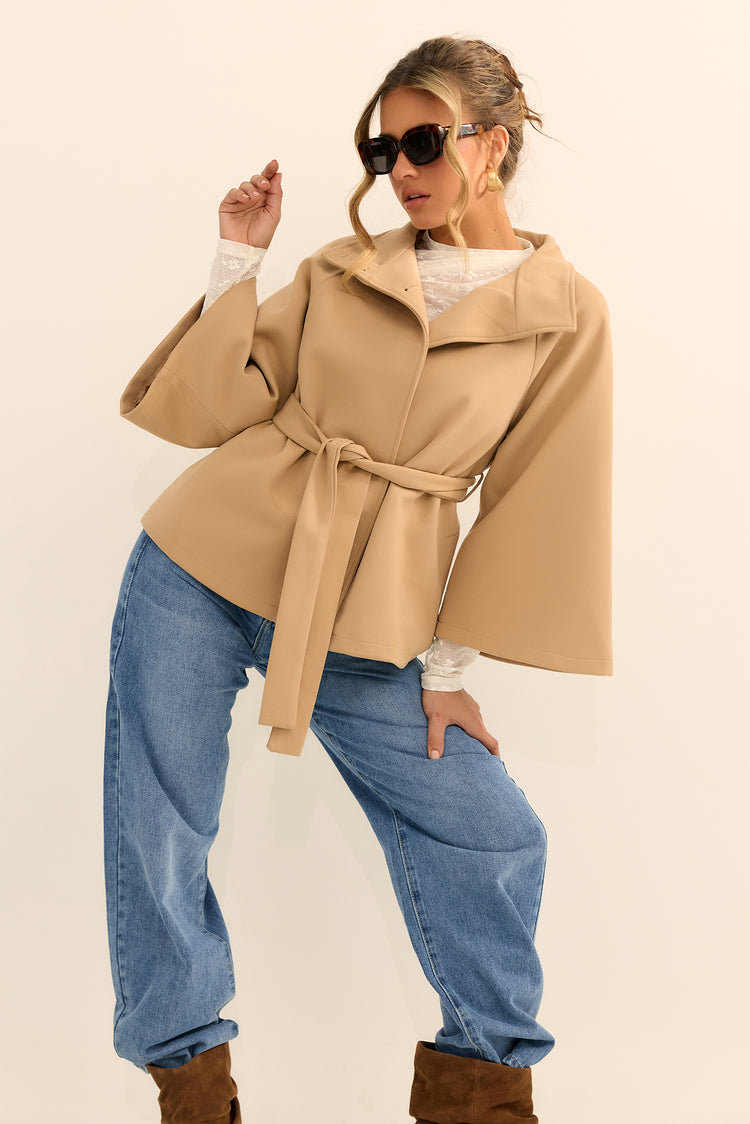 Elysian Wrap Jacket - Camel