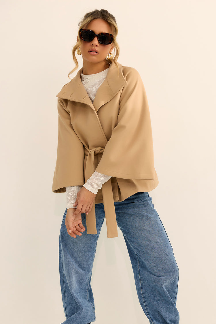 Elysian Wrap Jacket - Camel