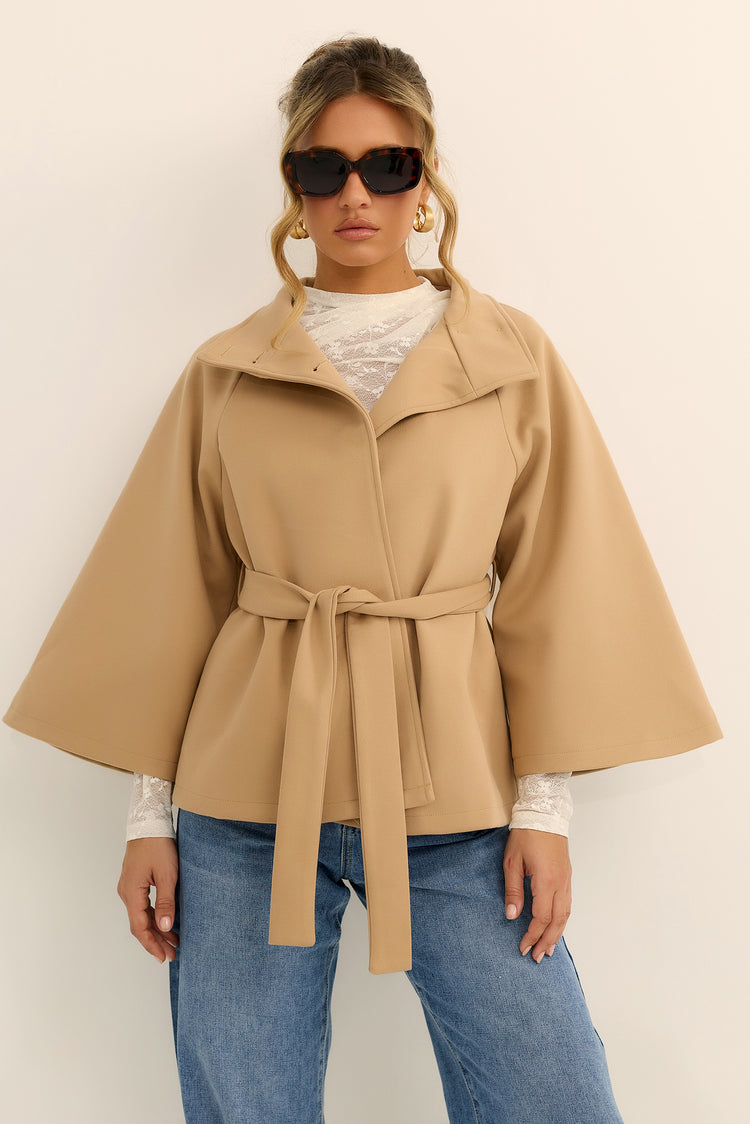 Elysian Wrap Jacket - Camel