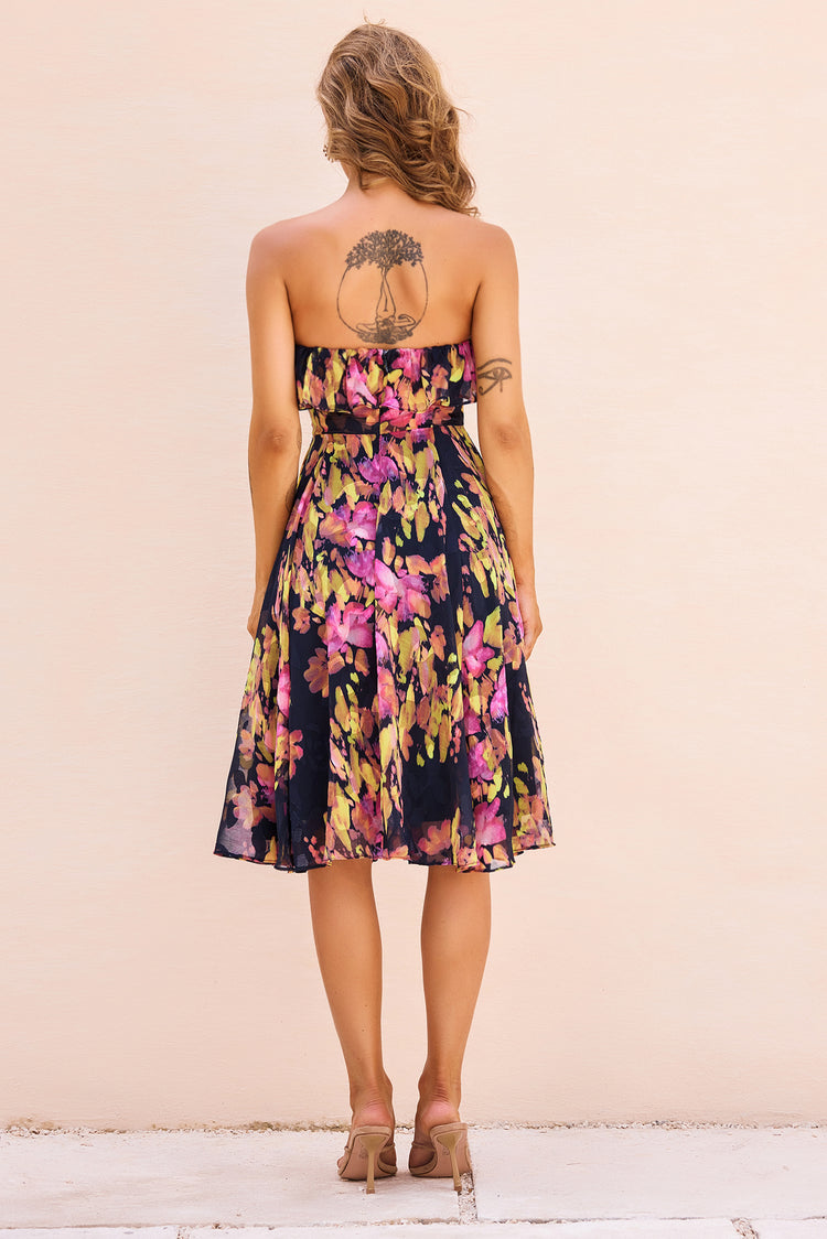 See Me Around Chiffon Midi Dress - Black