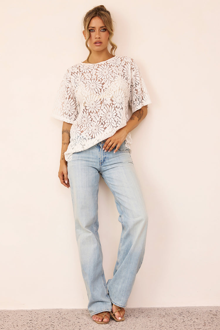 Elodie Lace Top - White