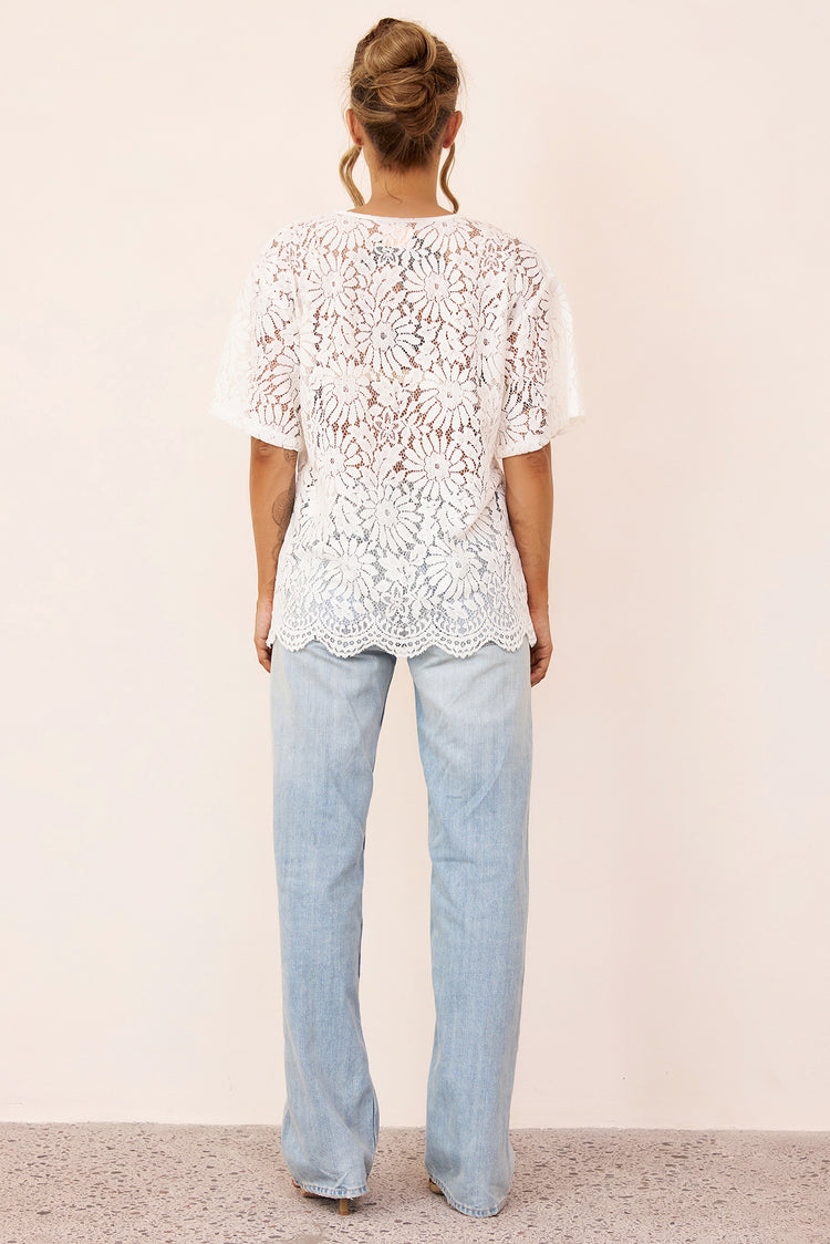 Elodie Lace Top - White