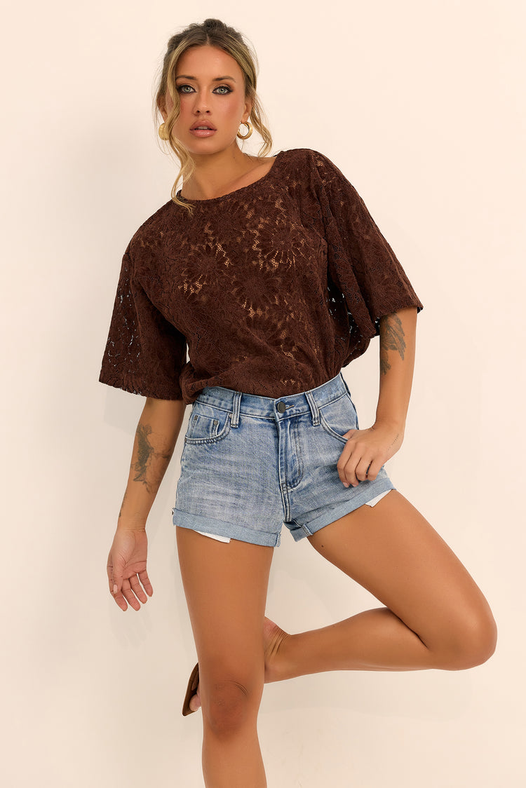 Arden Denim Shorts - Washed Blue