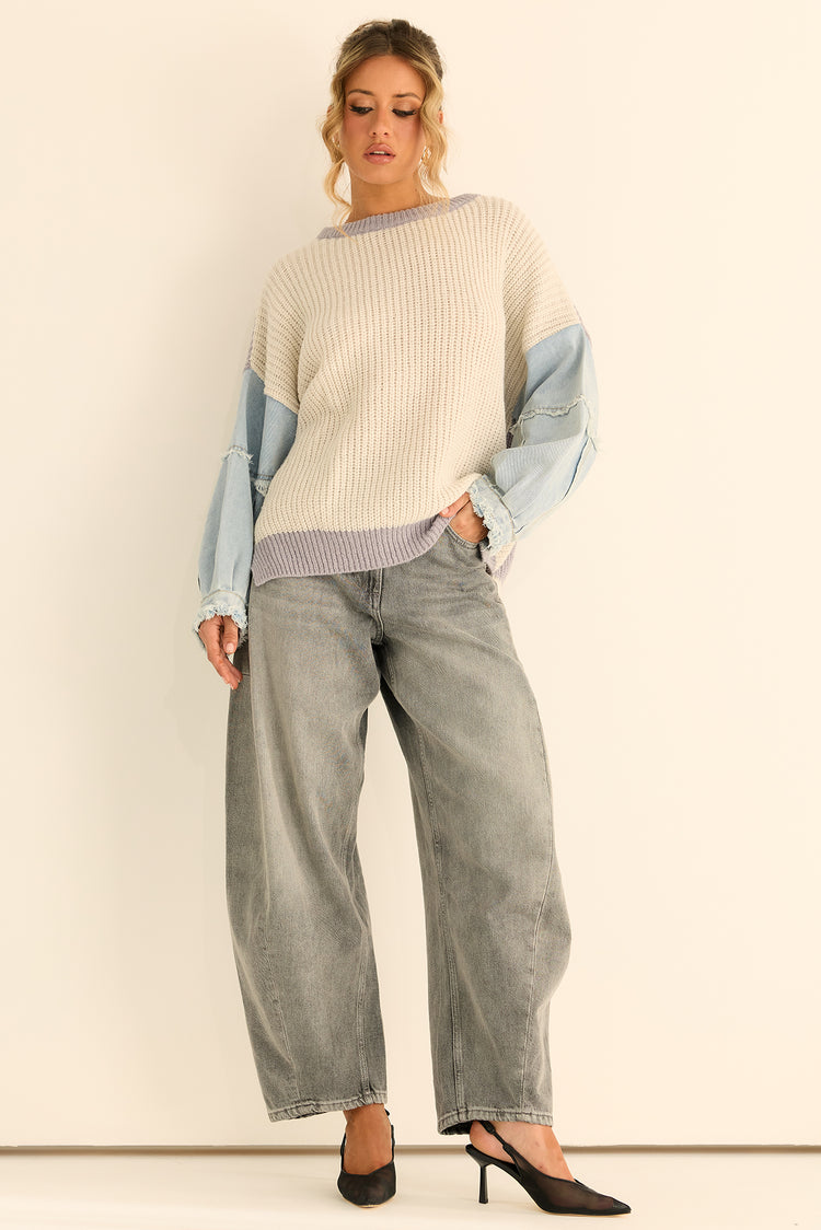 Silverwood Knit Sweater - Grey Blue