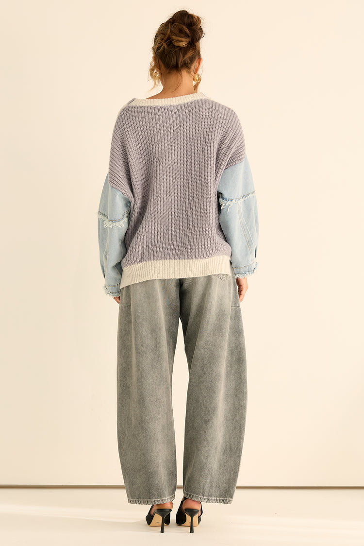 Silverwood Knit Sweater - Grey Blue