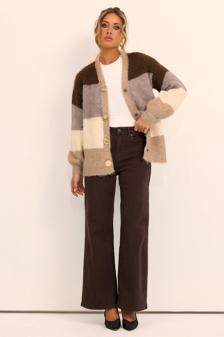 The Montclair Knit Cardigan - Mocha