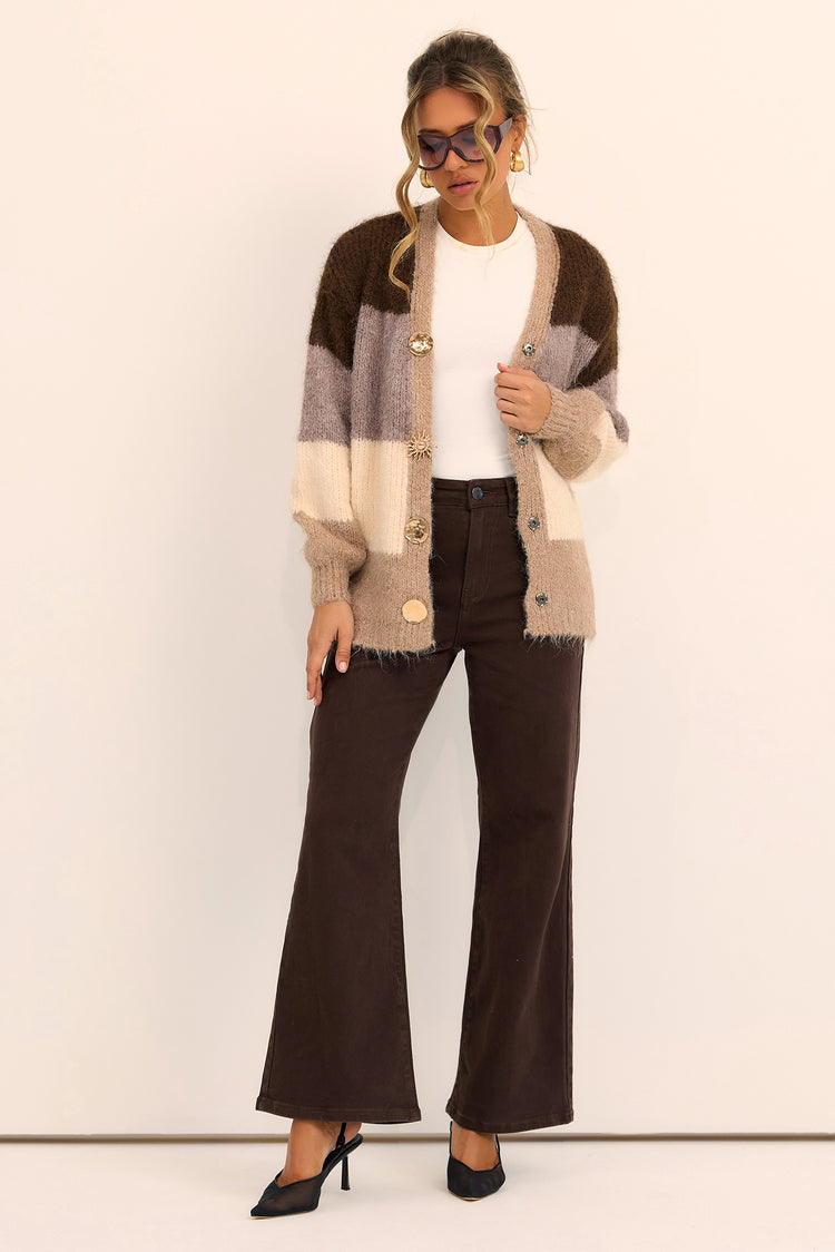 The Montclair Knit Cardigan - Mocha