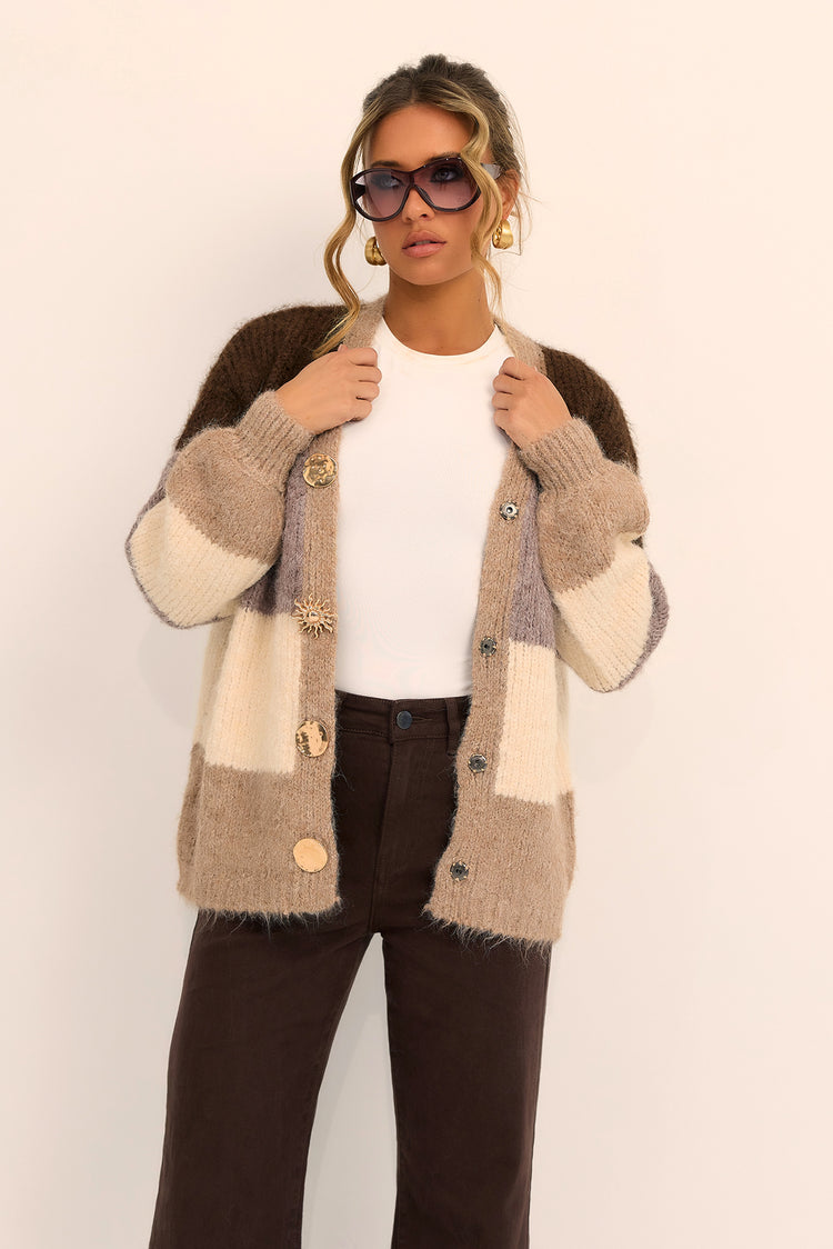 The Montclair Knit Cardigan - Mocha