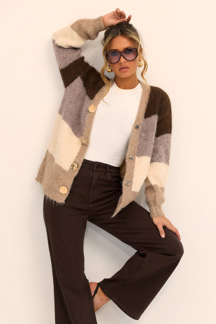 The Montclair Knit Cardigan - Mocha