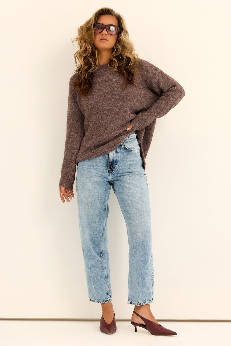 Alpine Air Knit Sweater - Chocolate
