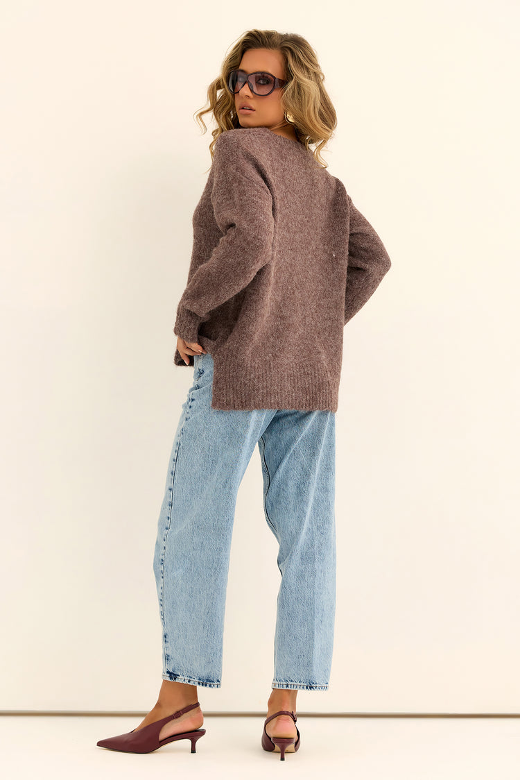 Alpine Air Knit Sweater - Chocolate