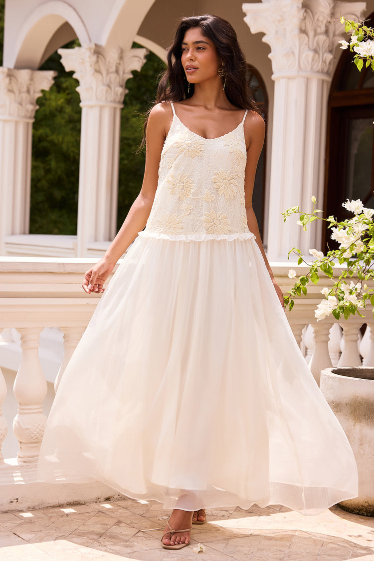 Florentina Lace Maxi Dress - Cream