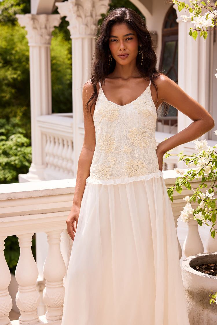 Florentina Lace Maxi Dress - Cream