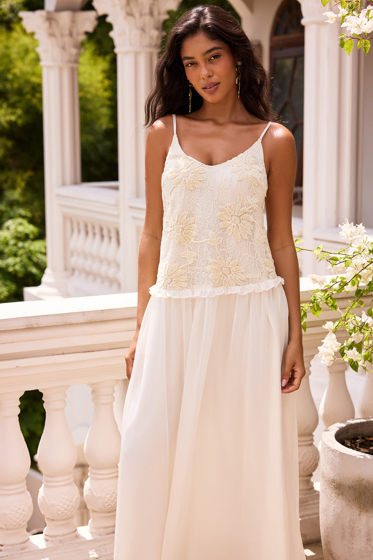 Florentina Lace Maxi Dress - Cream