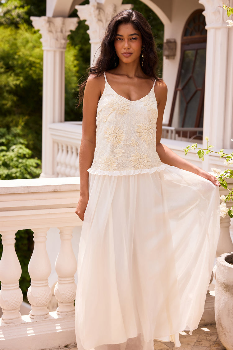 Florentina Lace Maxi Dress - Cream