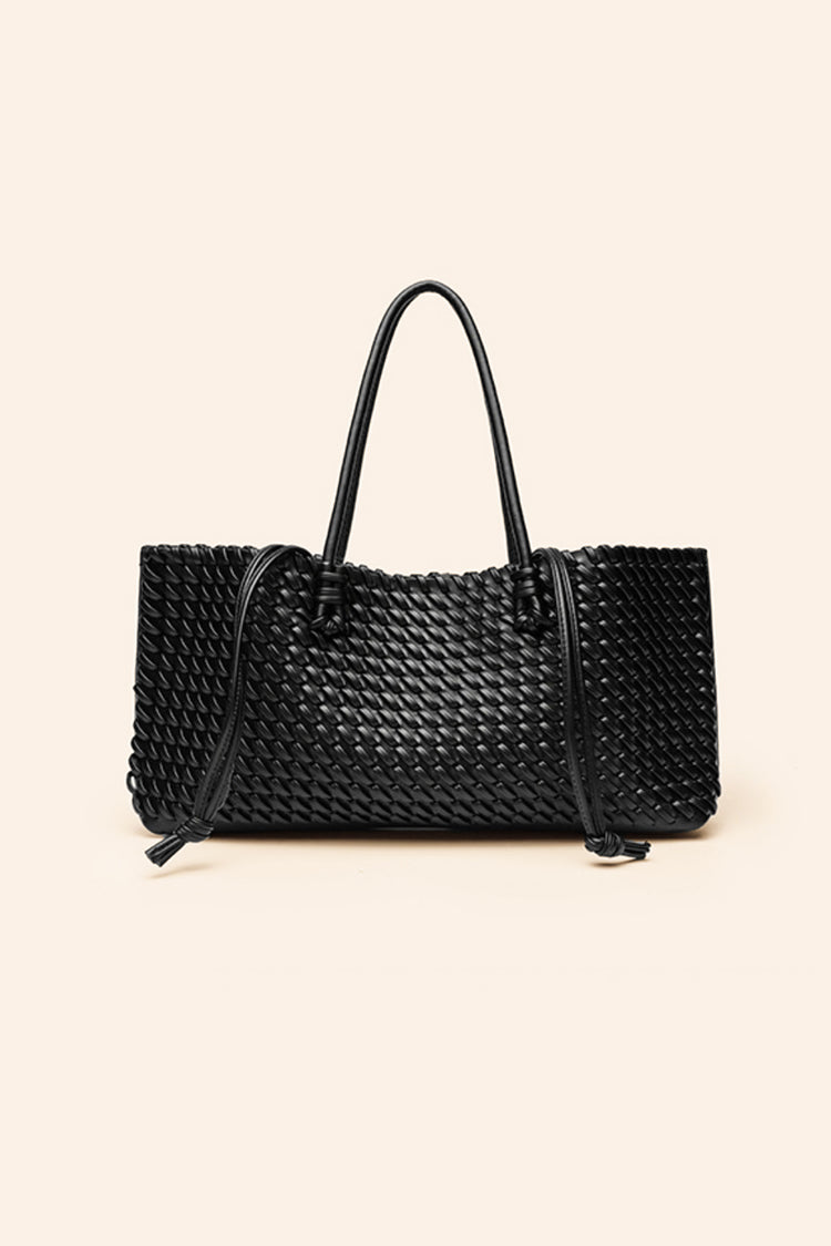 Noir Weave Tote Bag - Black