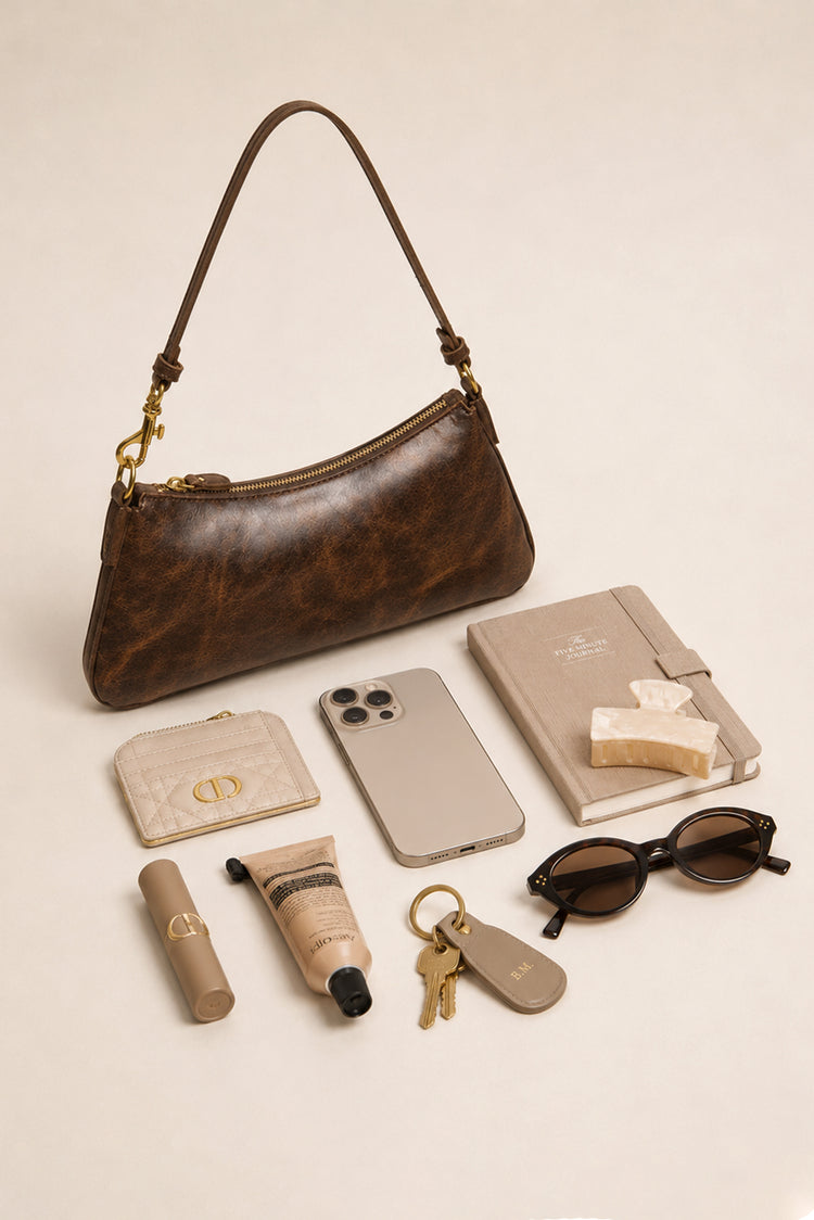 Chestnut Muse Vegan Leather Bag - Brown