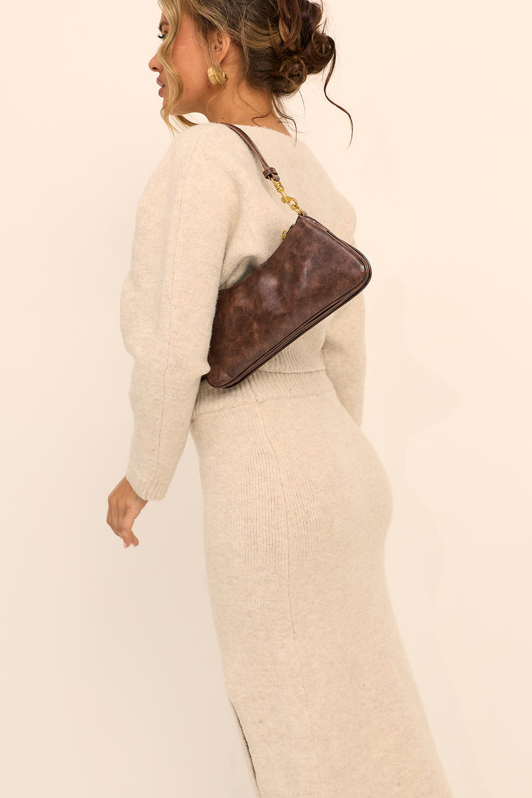 Chestnut Muse Vegan Leather Bag - Brown