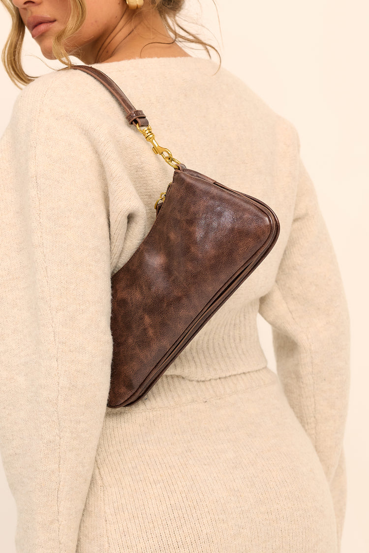 Chestnut Muse Vegan Leather Bag - Brown