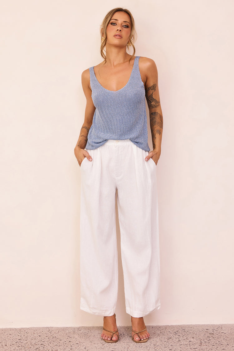 Showtime Lover Lurex Knit Top - Blue