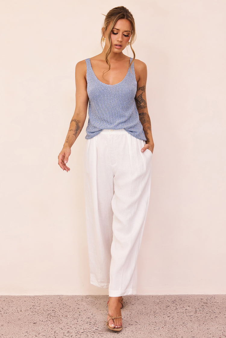 Showtime Lover Lurex Knit Top - Blue