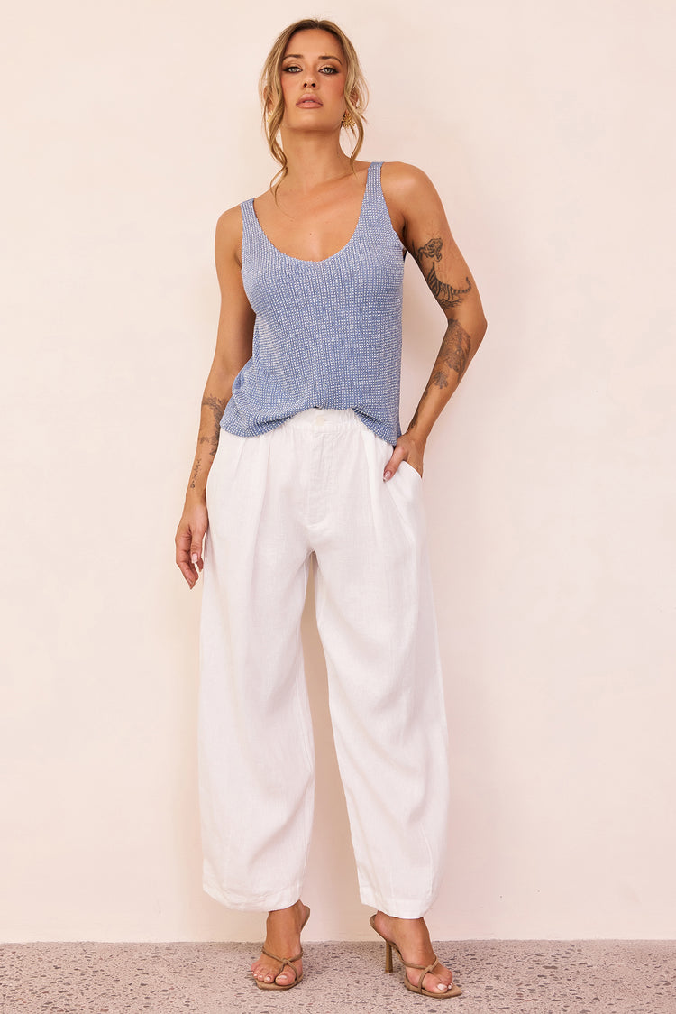 Showtime Lover Lurex Knit Top - Blue