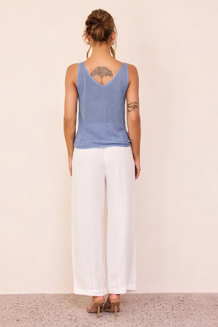 Showtime Lover Lurex Knit Top - Blue