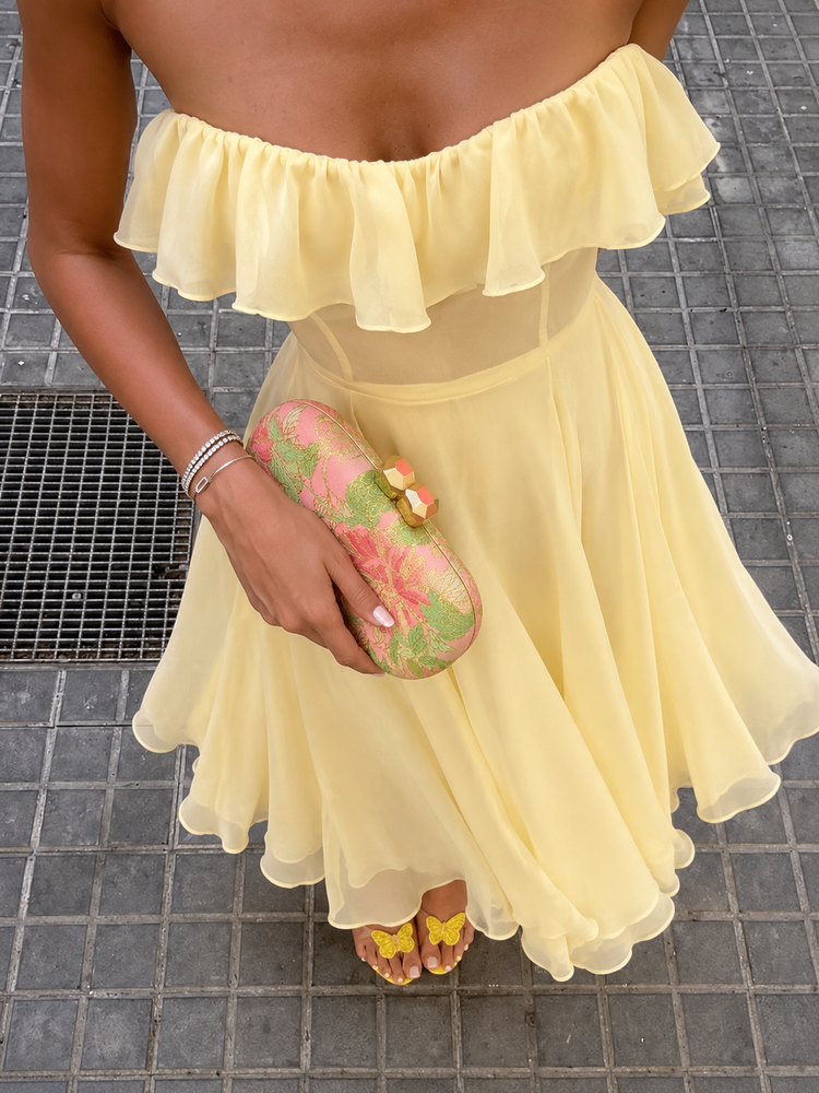La Primavera Clutch Bag - Lime Pink