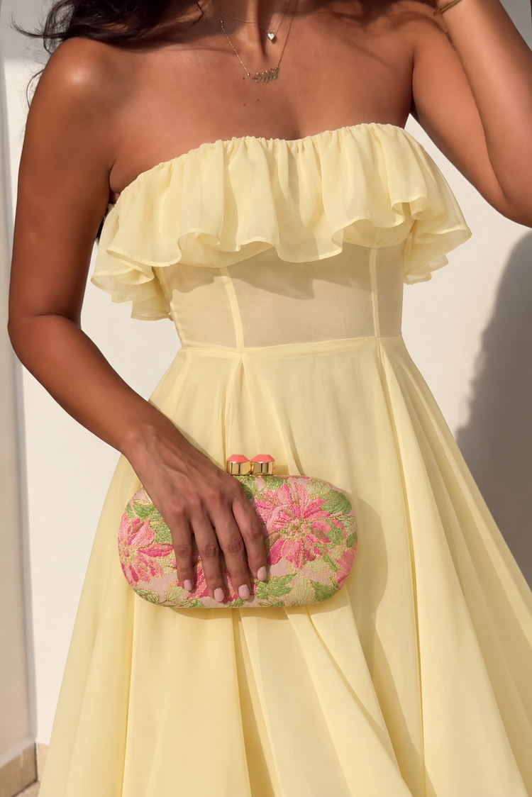 La Primavera Clutch Bag - Lime Pink