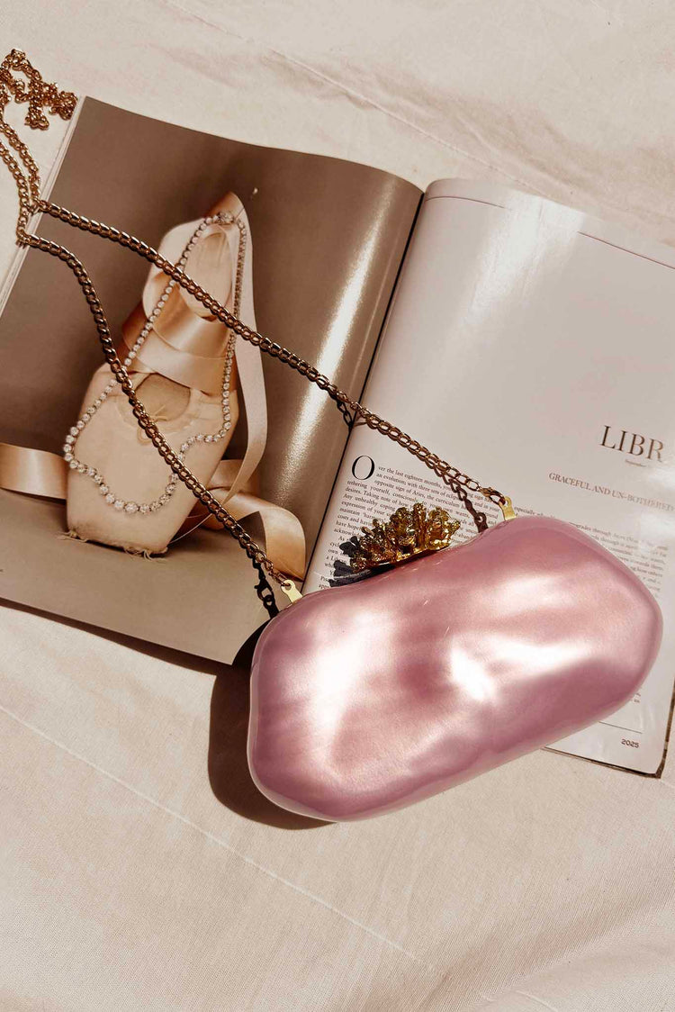 Rosalina Pearl Clutch Bag - Pink