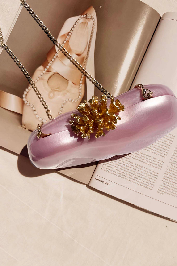 Rosalina Pearl Clutch Bag - Pink
