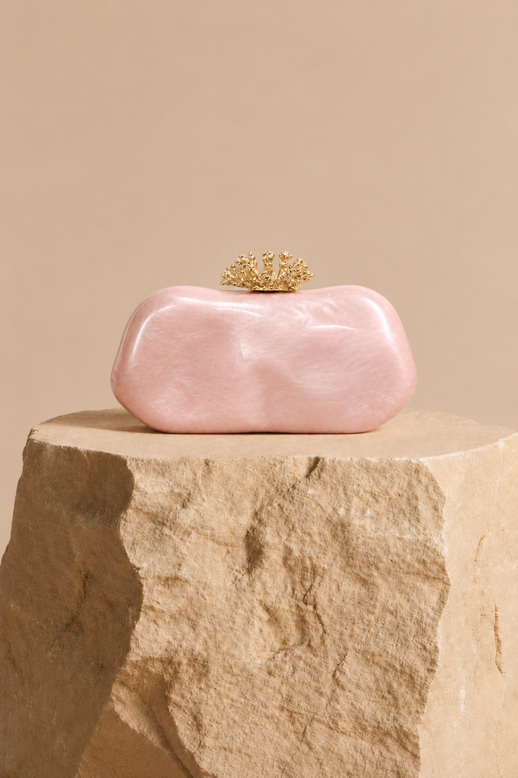 Rosalina Pearl Clutch Bag - Pink