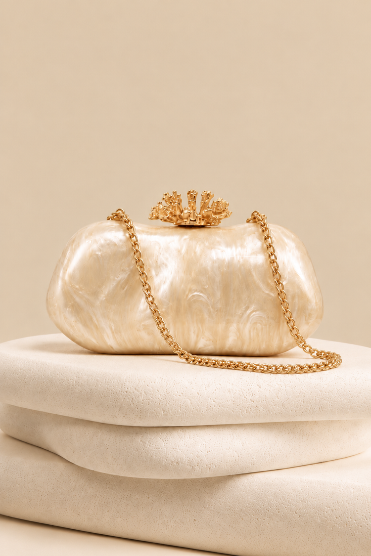 Nerina Clutch Bag - Champagne