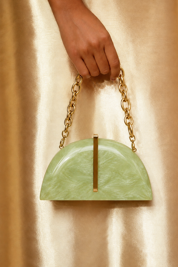 Verde Muse Clutch Bag - Green