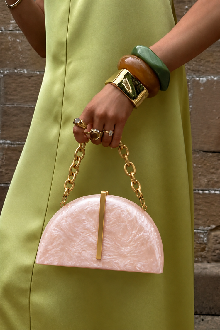 Lune Rose Clutch Bag - Pink