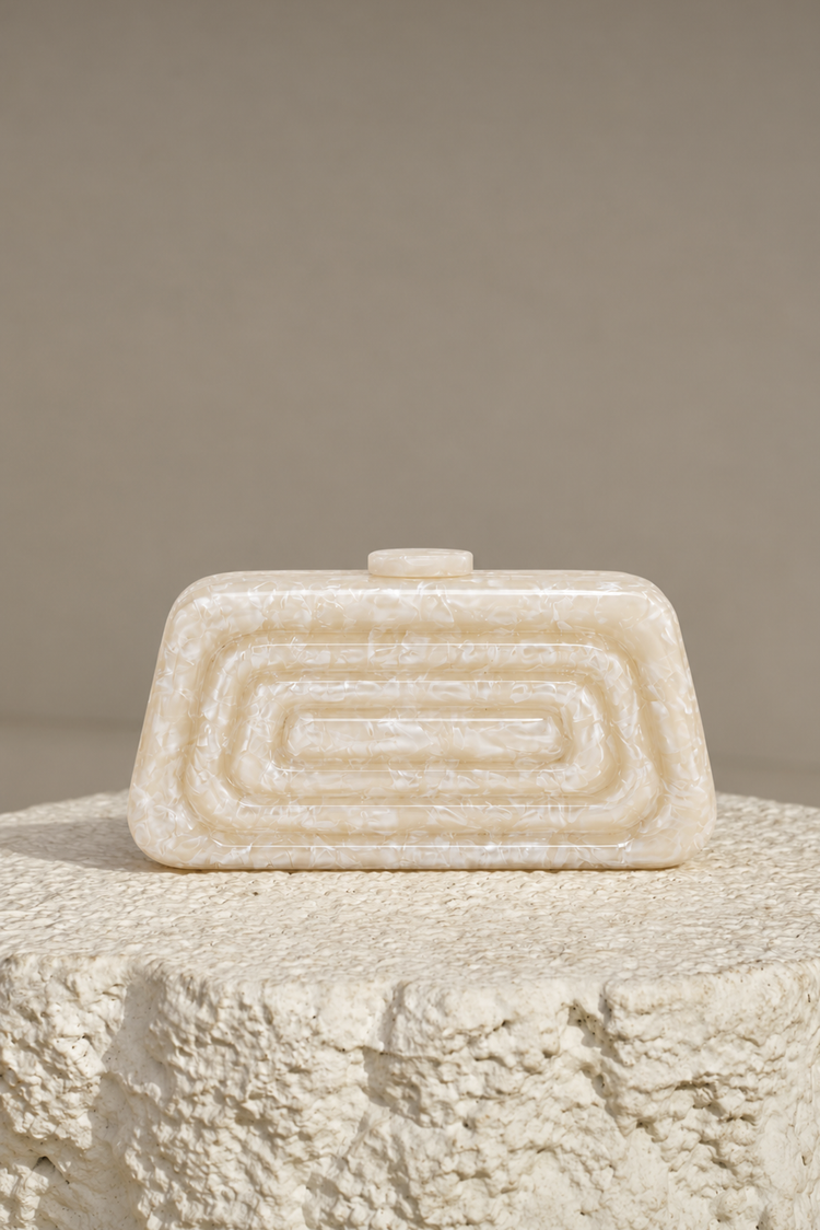 Linea Moon Clutch Bag - White
