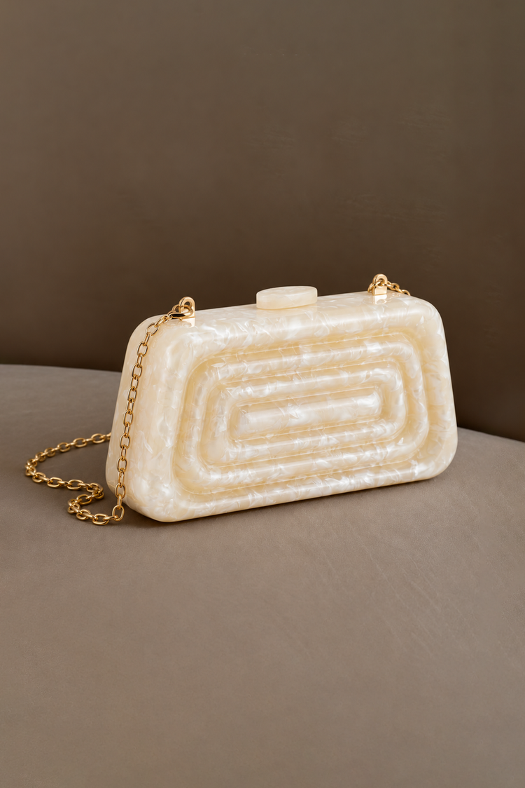 Linea Moon Clutch Bag - White