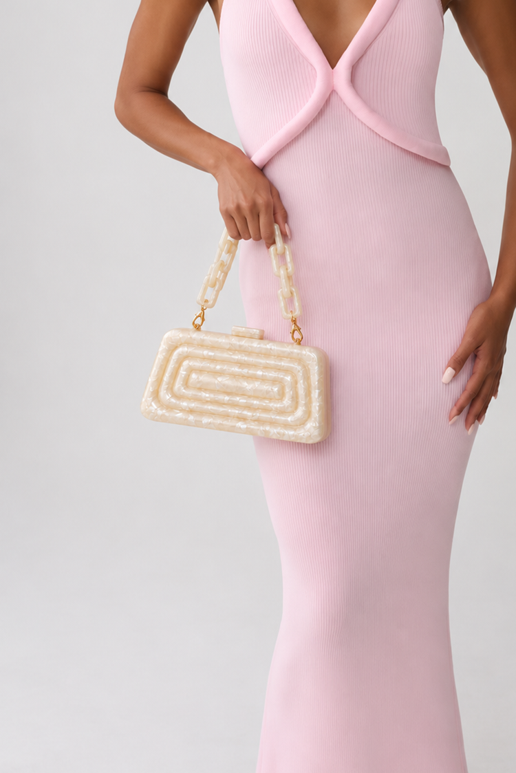 Linea Moon Clutch Bag - White