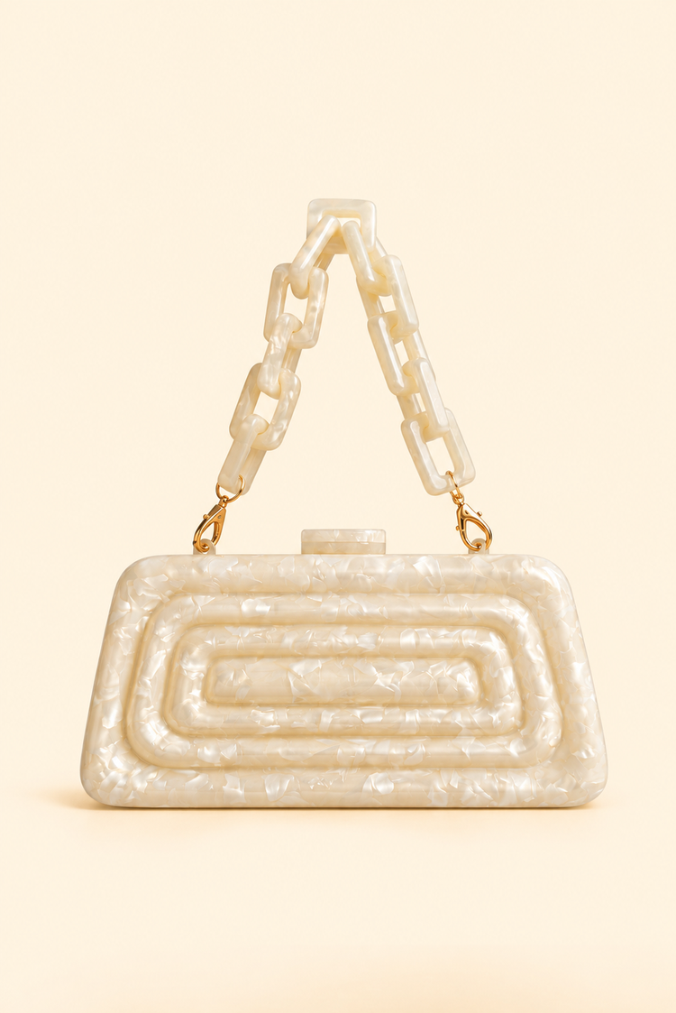 Linea Moon Clutch Bag - White