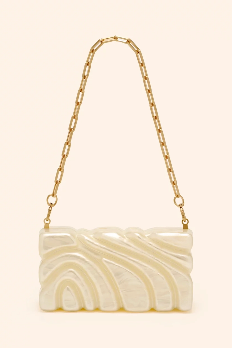 Ondina Sculptural Clutch Bag - Cream