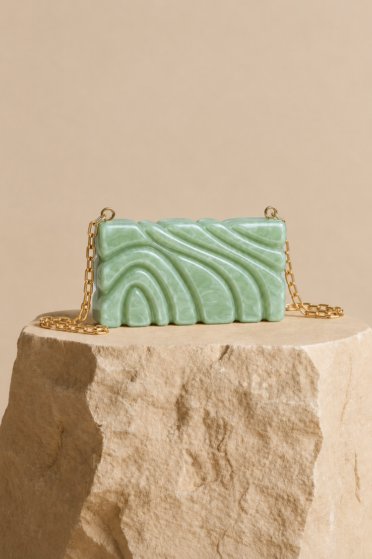 Siena Wave Clutch Bag - Mint