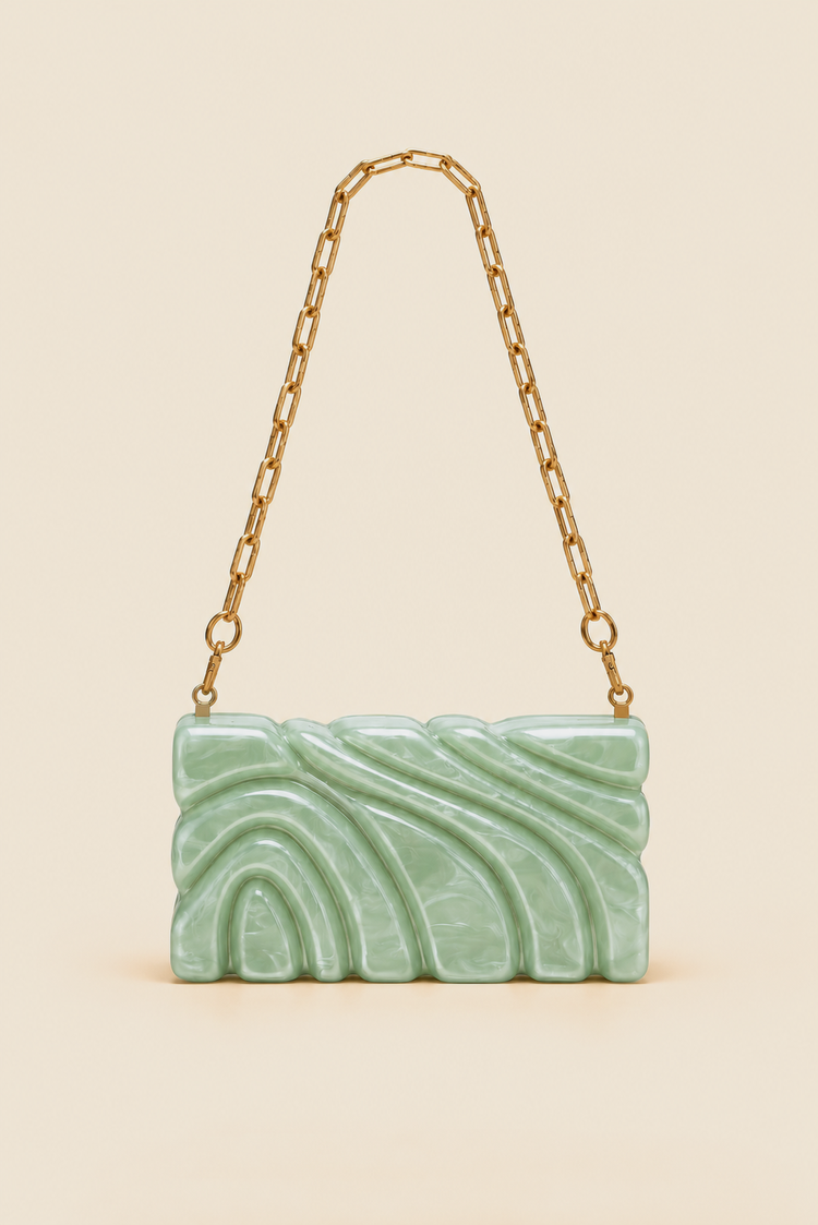 Siena Wave Clutch Bag - Mint